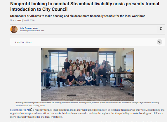 Nonprofit looking to combat Steamboat livability crisis presents formal introduction to City Council